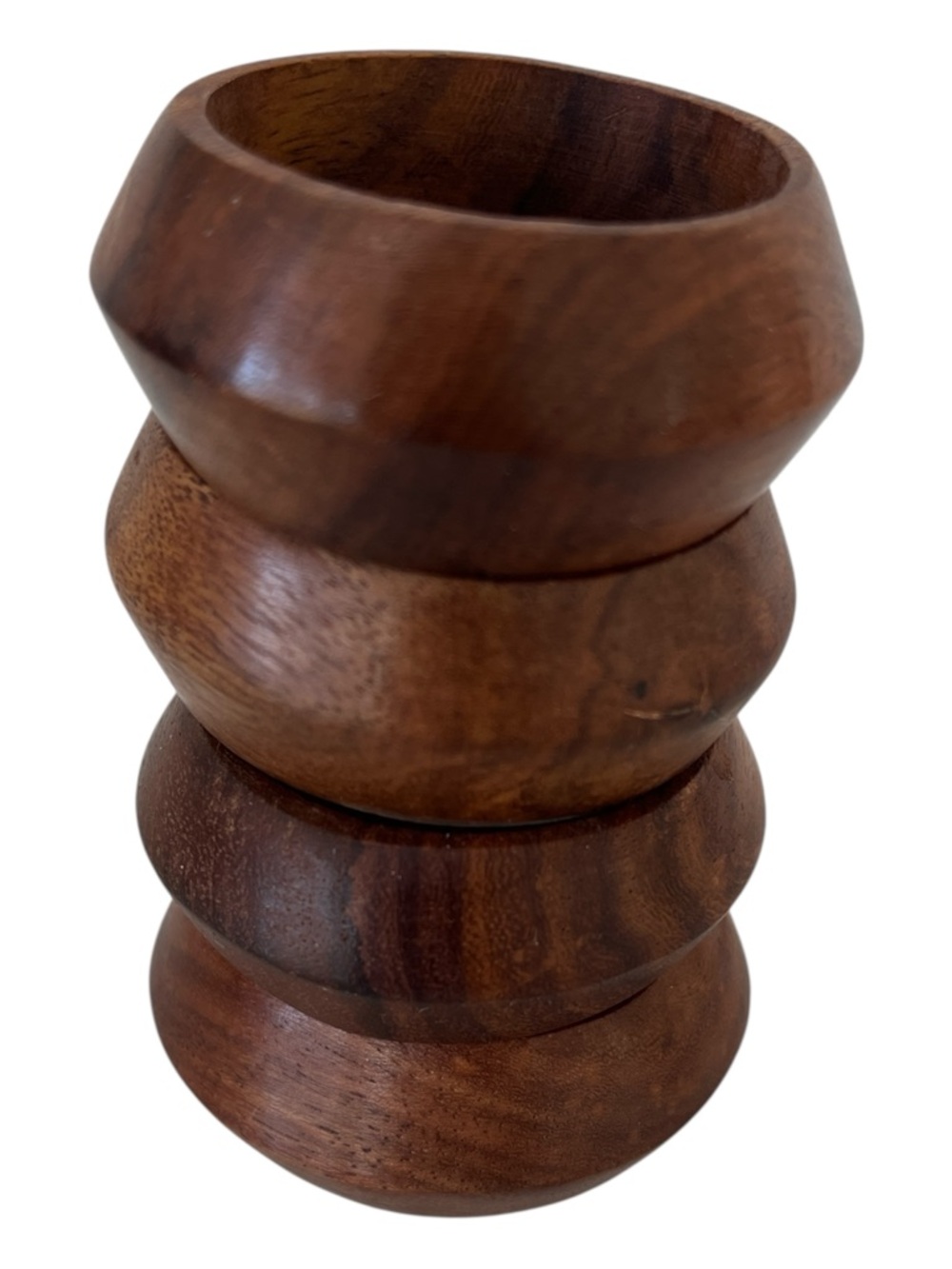 Set of 4 Vintage Wood Napkin Rings